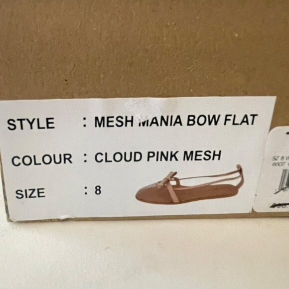 Free People Pink Mesh Mania Bow Flat NEW Size 8 - Picture 9 of 9